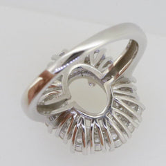 Sterling Silver Semi Mount Ring Setting Oval OV 10x7mm Double Halo White Topaz - Syzjewelry