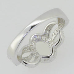 14K White Gold Semi Mount Ring Setting Oval OV 9x7mm PJC4667R14K - Syzjewelry