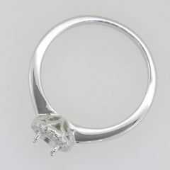 14K White Gold Semi Mount Ring Setting Oval OV 5X4mm Halo Solitaire PJC14645R14K - Syzjewelry