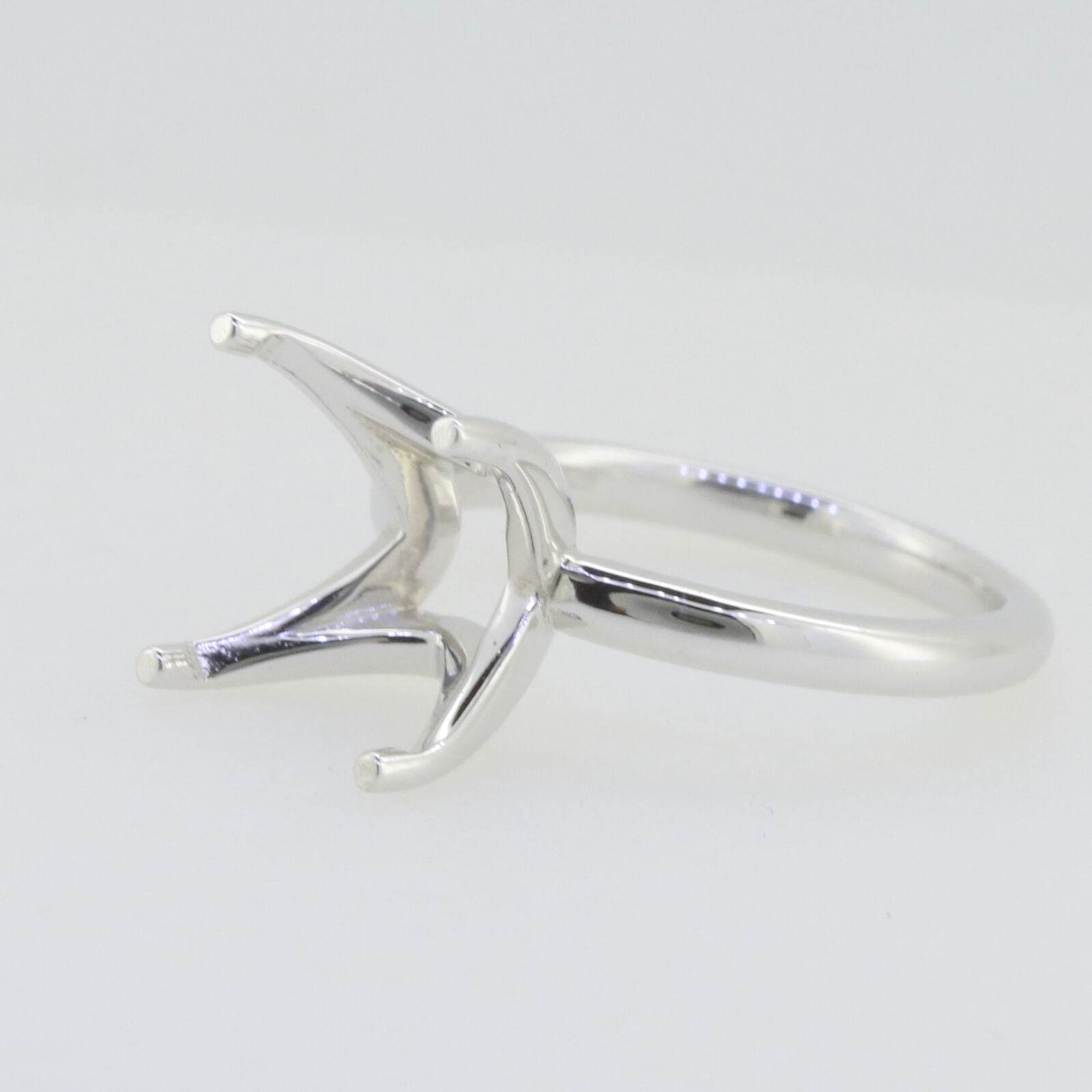 Sterling Silver Semi Mount Ring Setting Princess SQ 9x9mm Round Shank - Syzjewelry