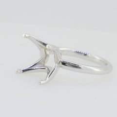 Sterling Silver Semi Mount Ring Setting Princess SQ 9x9mm Round Shank - Syzjewelry