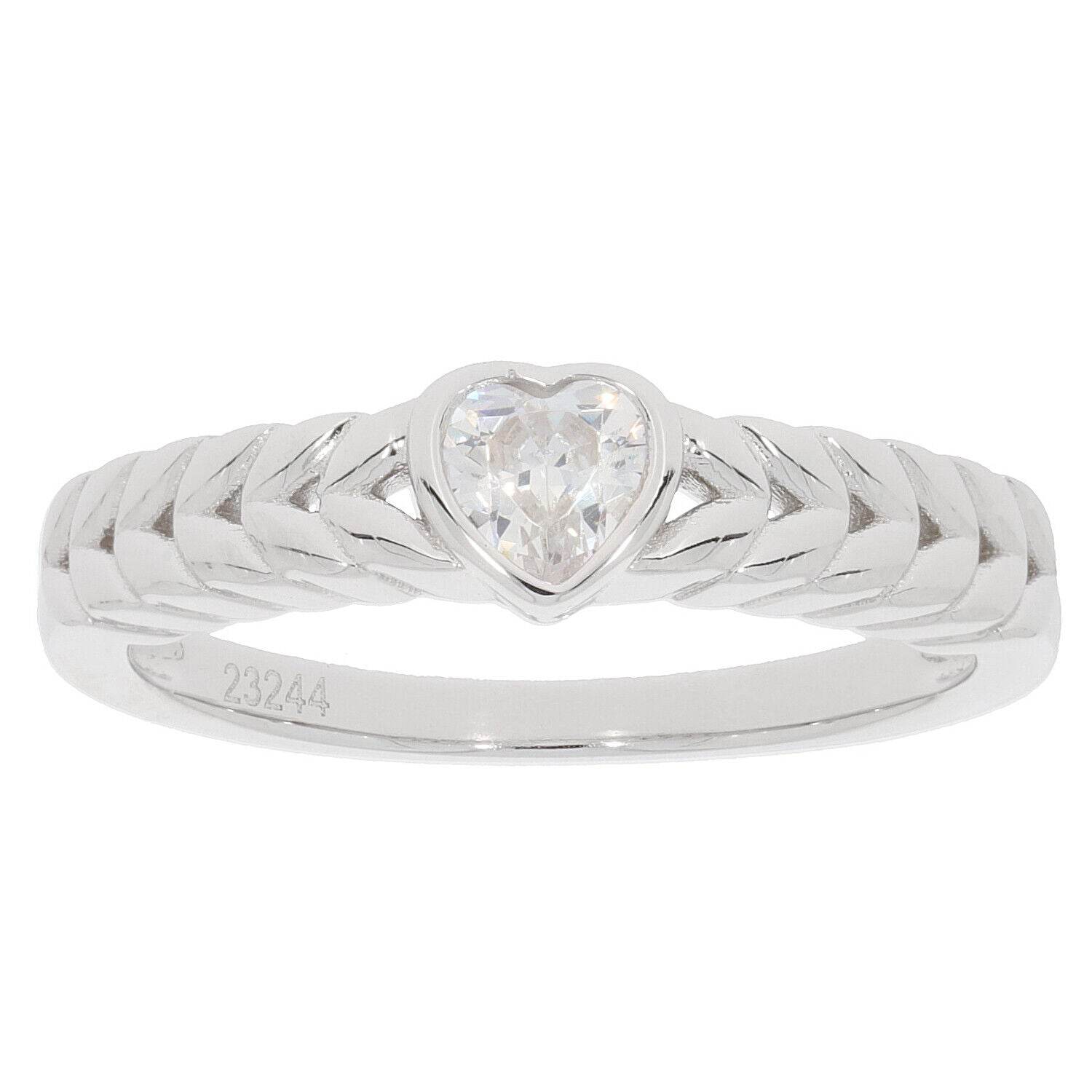 Sterling Silver Semi Mount Ring Setting Heart HT 4X4mm - Syzjewelry