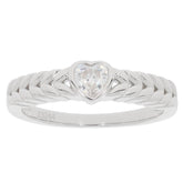 Sterling Silver Semi Mount Ring Setting Heart HT 4X4mm - Syzjewelry