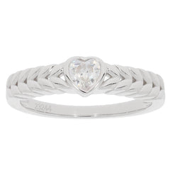 Sterling Silver Semi Mount Ring Setting Heart HT 4X4mm - Syzjewelry