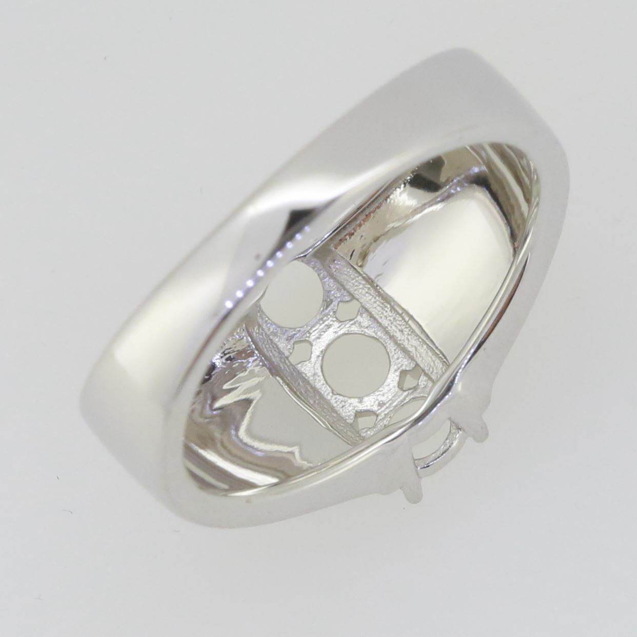 14K White Gold Semi Mount Ring Setting Round RD 4x4mm - Syzjewelry