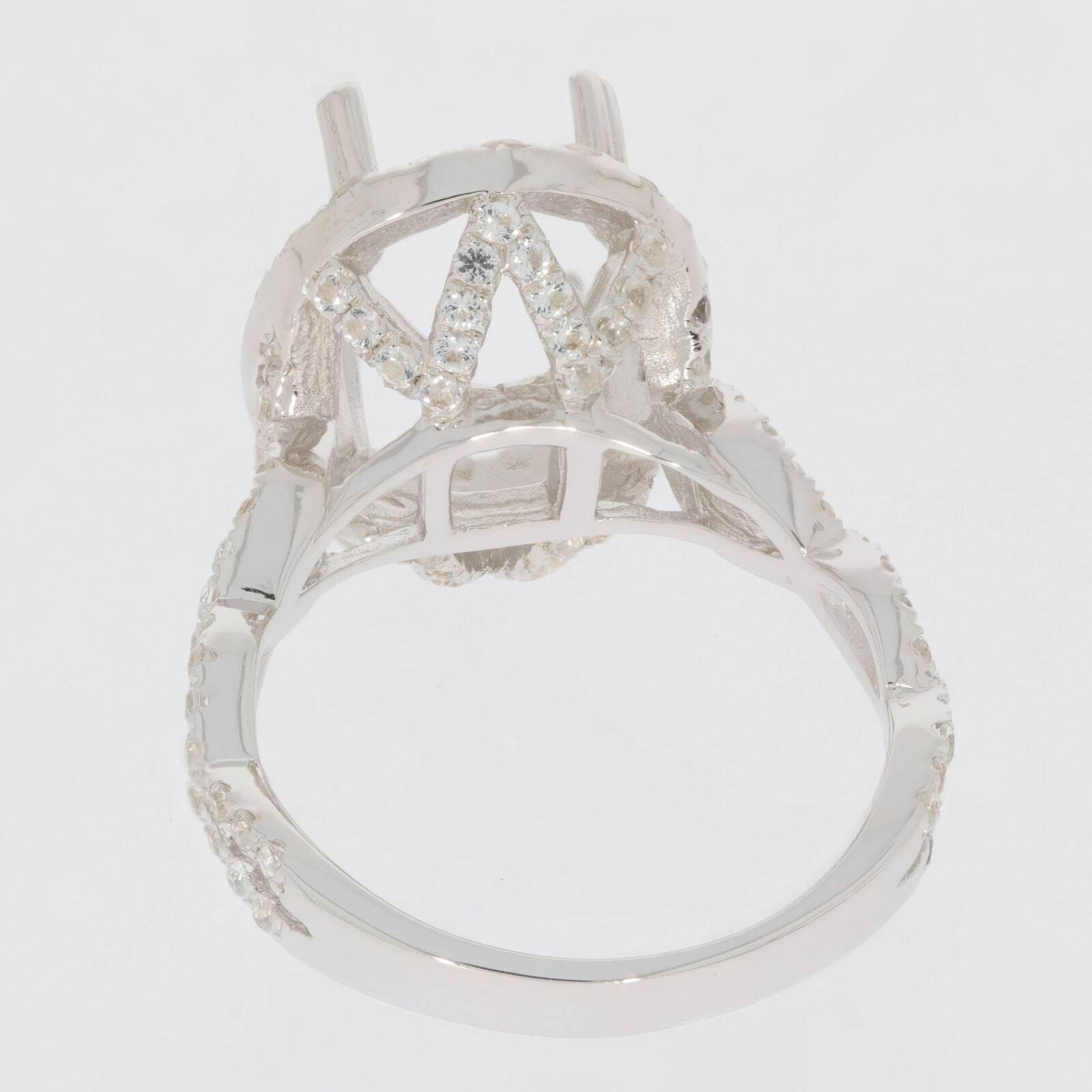 Sterling Silver Semi Mount Ring Setting Oval OV 13X10mm Twist Shank - Syzjewelry