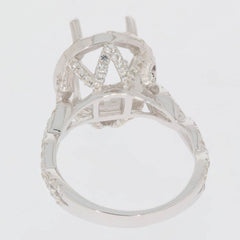 Sterling Silver Semi Mount Ring Setting Oval OV 13X10mm Twist Shank - Syzjewelry