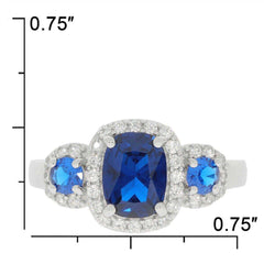 Sterling Silver Semi Mount Ring Setting Cushion CU 8x6mm Round RD 3.5x - Syzjewelry