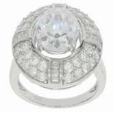 Sterling Silver Semi Mount Ring Setting Oval OV 11X9mm Double Halo - Syzjewelry