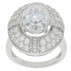 Sterling Silver Semi Mount Ring Setting Oval OV 11X9mm Double Halo - Syzjewelry