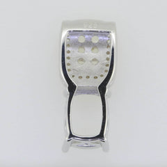 Sterling Silver Semi Mount Pendant Setting Cushion CU 9x7mm White Topa PJC22 - Syzjewelry