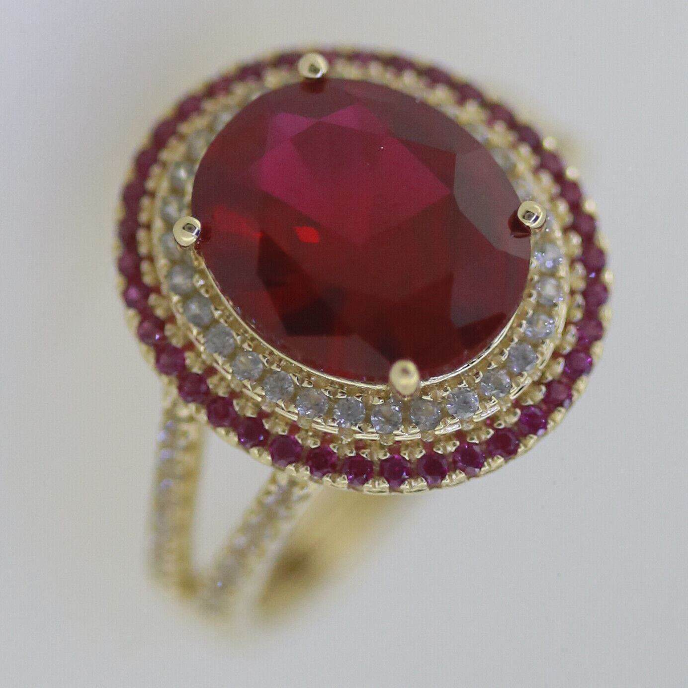 14K Yellow Gold Semi Mount Ring Setting Oval OV 12x10mm Double Halo - Syzjewelry