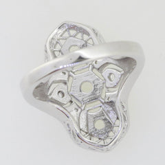 Sterling Silver Semi Mount Ring Setting Round Rd 4x4mm 3x3mm Art Deco Style - Syzjewelry