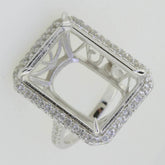 14K White Gold Semi Mount Ring Setting Emerald OCT 20X15mm PJC5059R14KW - Syzjewelry