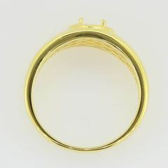 Men's Ring Settings Ring Mounting 10K Yellow Gold Round RD 6x6mm - Syzjewelry