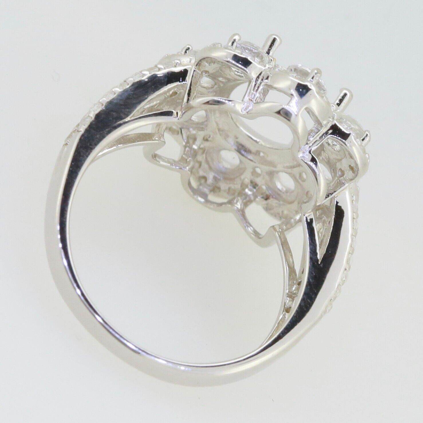 Sterling Silver Semi Mount Ring Setting OV 10X8mm White Topaz - Syzjewelry