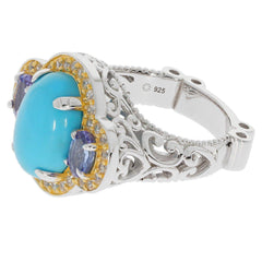 Sterling Silver Semi Mount Ring Setting Oval OV 14X10mm OV6x4 3 Stones - Syzjewelry