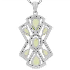 Sterling Silver Semi Mount Pendants Setting PE 7x5 OV 6x4 PE 5x3mm White Topaz Halo - Syzjewelry