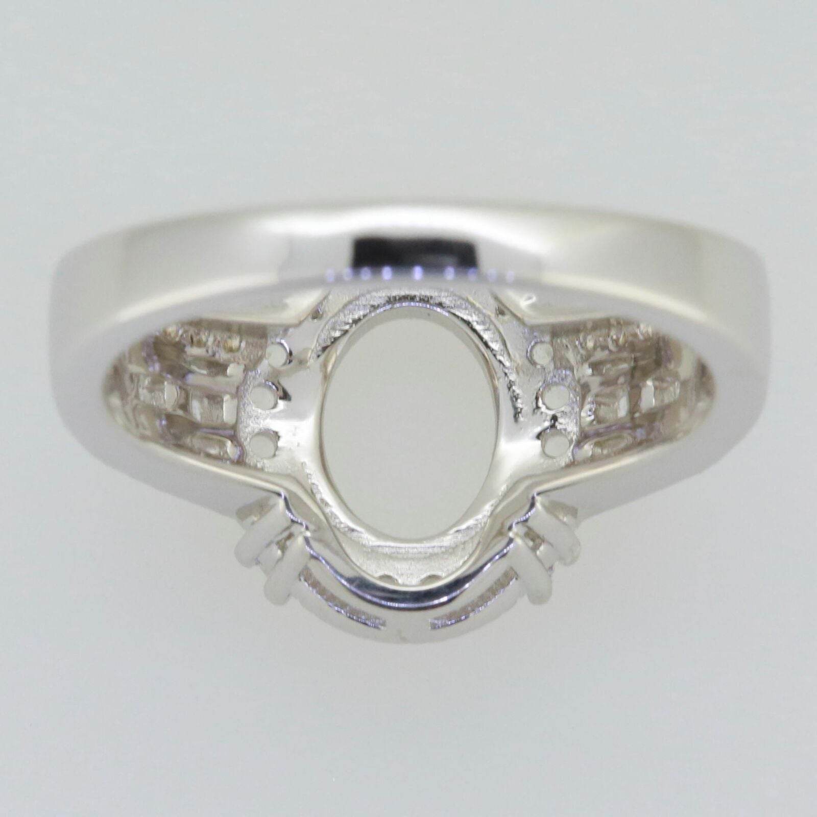 Sterling Silver Semi Mount Ring Setting Oval OV 9X7mm White Topaz PJM22109R - Syzjewelry