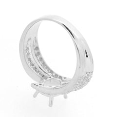 Sterling Silver Semi Mount Ring Setting Oval OV 8x6mm White Topaz - Syzjewelry