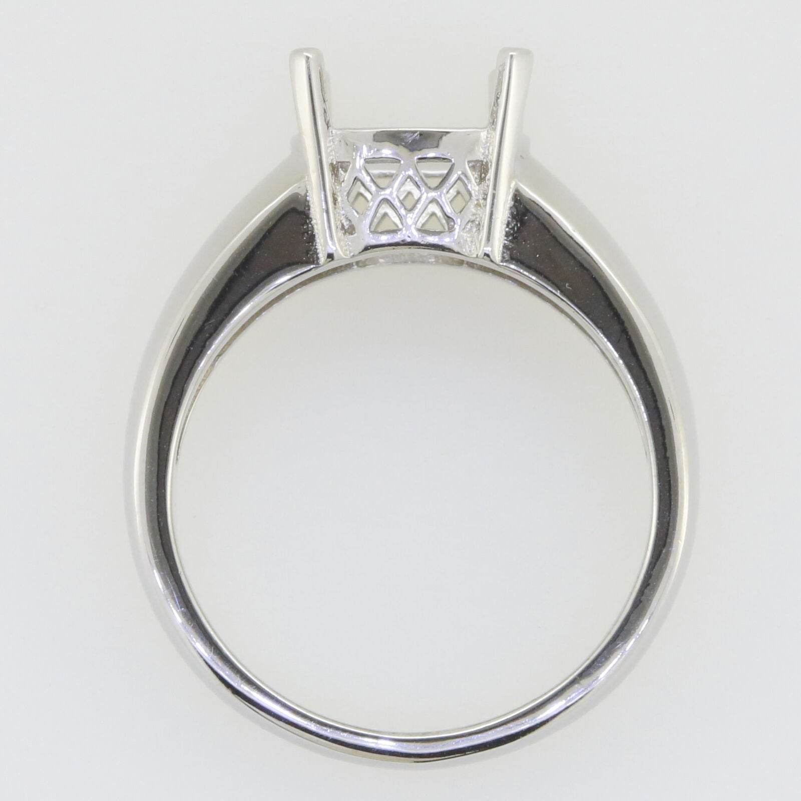 Men's Ring Settings Sterling Silver Ring Mounting Cushion CU 10x10mm Unisex - Syzjewelry