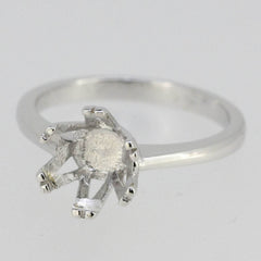 Sterling Silver Semi Mount Ring Setting RD 8x8mm White Topaz N0116PJC1707R - Syzjewelry