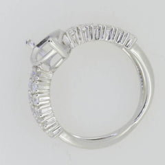 14K White Gold Semi Mount Ring Setting Marquise MQ 14X7mm GTL20267R14K - Syzjewelry