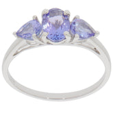 Sterling Silver Semi Mount Ring Setting Oval OV 7X5 PE 5x4mm Three Stone Sol - Syzjewelry