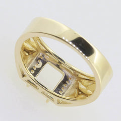 10K Yellow Gold Semi Mount Ring Setting Emerald OCT 9x7 8x6mm Men's Ring - Syzjewelry