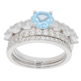 3 piece Set Sterling Silver Semi Mount Ring Setting Round RD 7X7 4X4m - Syzjewelry