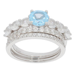 3 piece Set Sterling Silver Semi Mount Ring Setting Round RD 7X7 4X4m - Syzjewelry