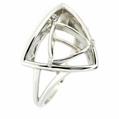 Sterling Silver Semi Mount Ring Setting Trillion Tri 10x10mm Contemporary - Syzjewelry