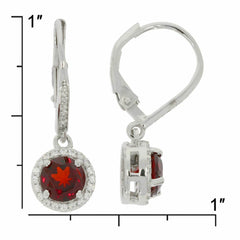 Sterling Silver Semi Mount Earrings Setting RD 6x6mm Halo Dangle - Syzjewelry