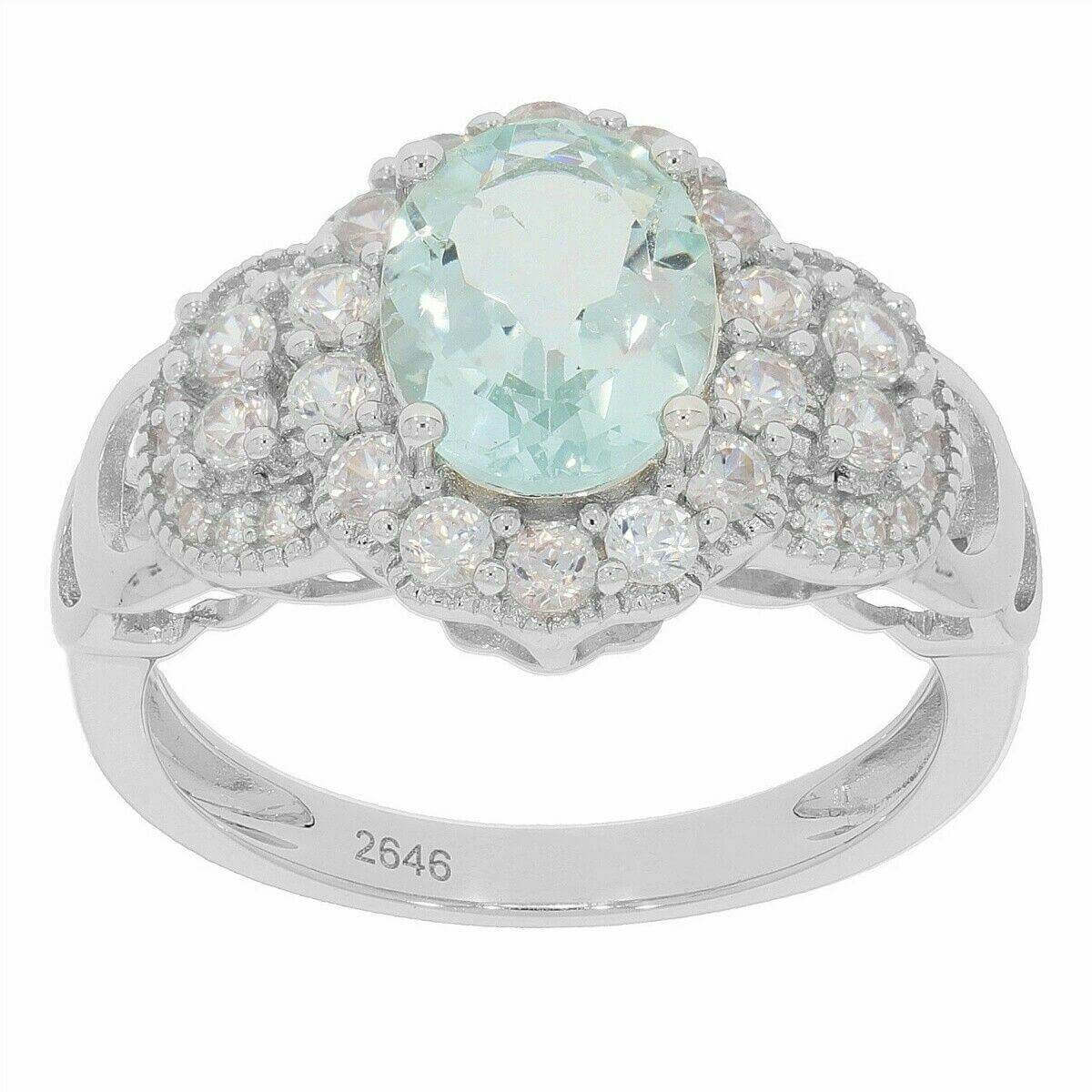 Sterling Silver Semi Mount Ring Setting Oval OV 9x7mm White Topaz PJC2646R - Syzjewelry