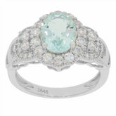 Sterling Silver Semi Mount Ring Setting Oval OV 9x7mm White Topaz PJC2646R - Syzjewelry