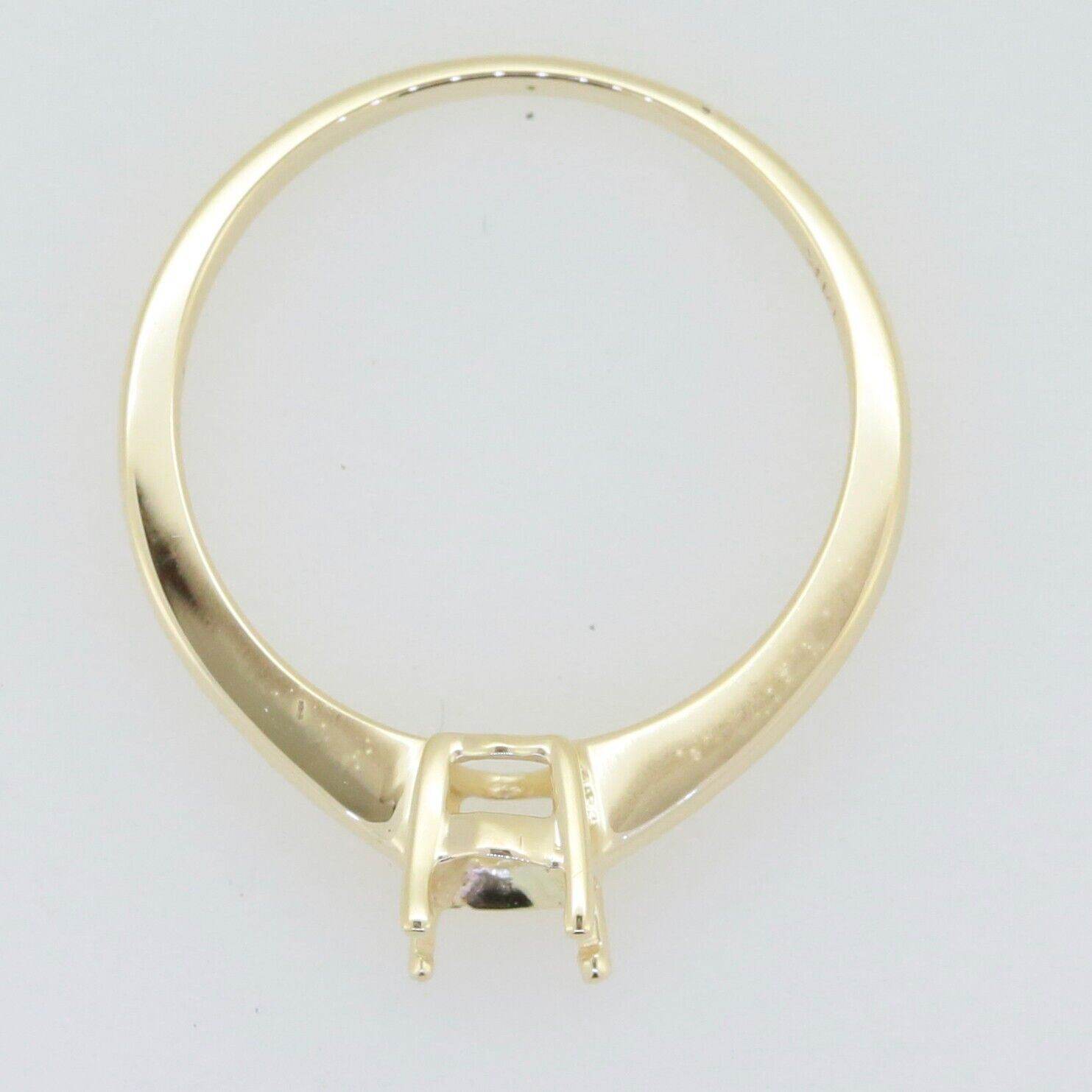 14K Yellow Gold Semi Mount Ring Setting Oval OV 7x5mm Solitaire - Syzjewelry