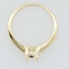 14K Yellow Gold Semi Mount Ring Setting Oval OV 7x5mm Solitaire - Syzjewelry