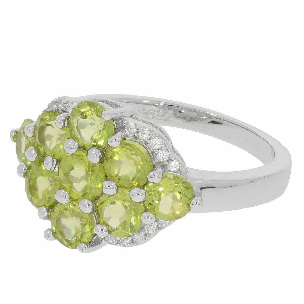 Sterling Silver Semi Mount Ring Setting RD 4x4mm Cluster Ring Topaz Solid - Syzjewelry