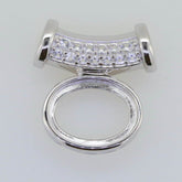 Sterling Silver Semi Mount Pendant Setting Cab Oval OV 16x12mm Topaz - Syzjewelry