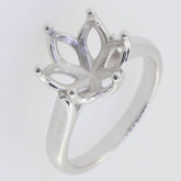 Sterling Silver Semi Mount Ring Setting Round RD 11x11mm Solitaire Whi - Syzjewelry