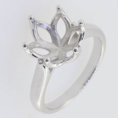 Sterling Silver Semi Mount Ring Setting Round RD 11x11mm Solitaire Whi - Syzjewelry