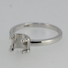 Sterling Silver Semi Mount Ring Setting Round RD 7x7mm - Syzjewelry