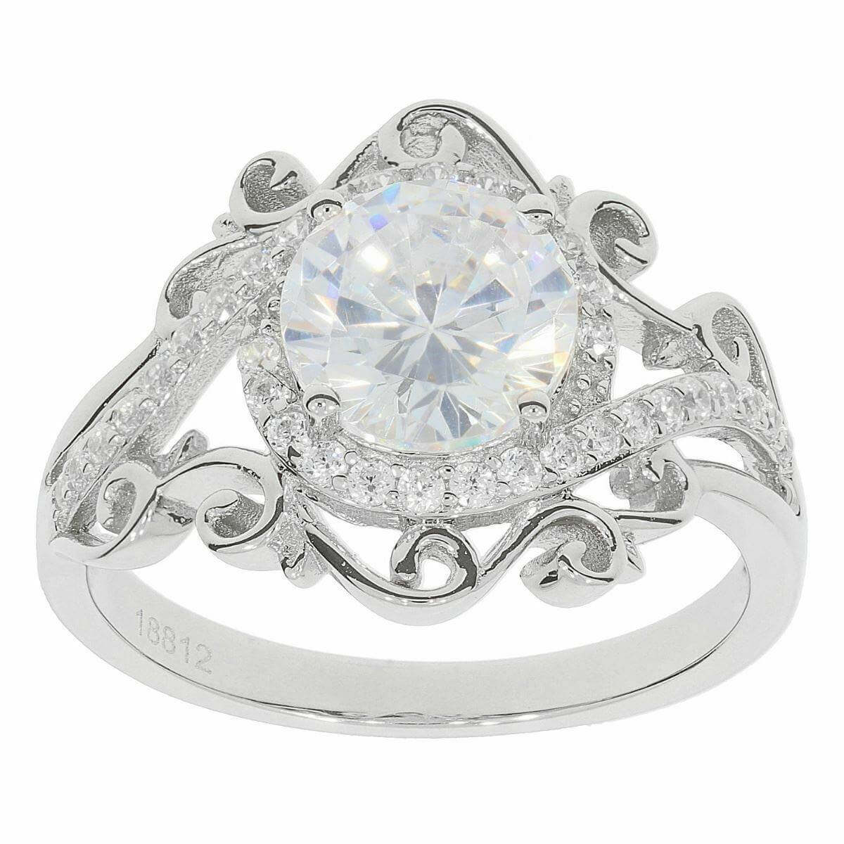 Sterling Silver Semi Mount Ring Setting RD 8x8mm White Topaz - Syzjewelry