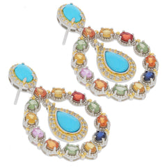 Sterling Silver Semi Mount Earrings Setting Pear PE 9X6mm Cabochon - Syzjewelry