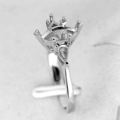 Sterling Silver Vintage Style Semi Mount Ring Setting Marquise MQ 10x5mm & PE4x3 - Syzjewelry