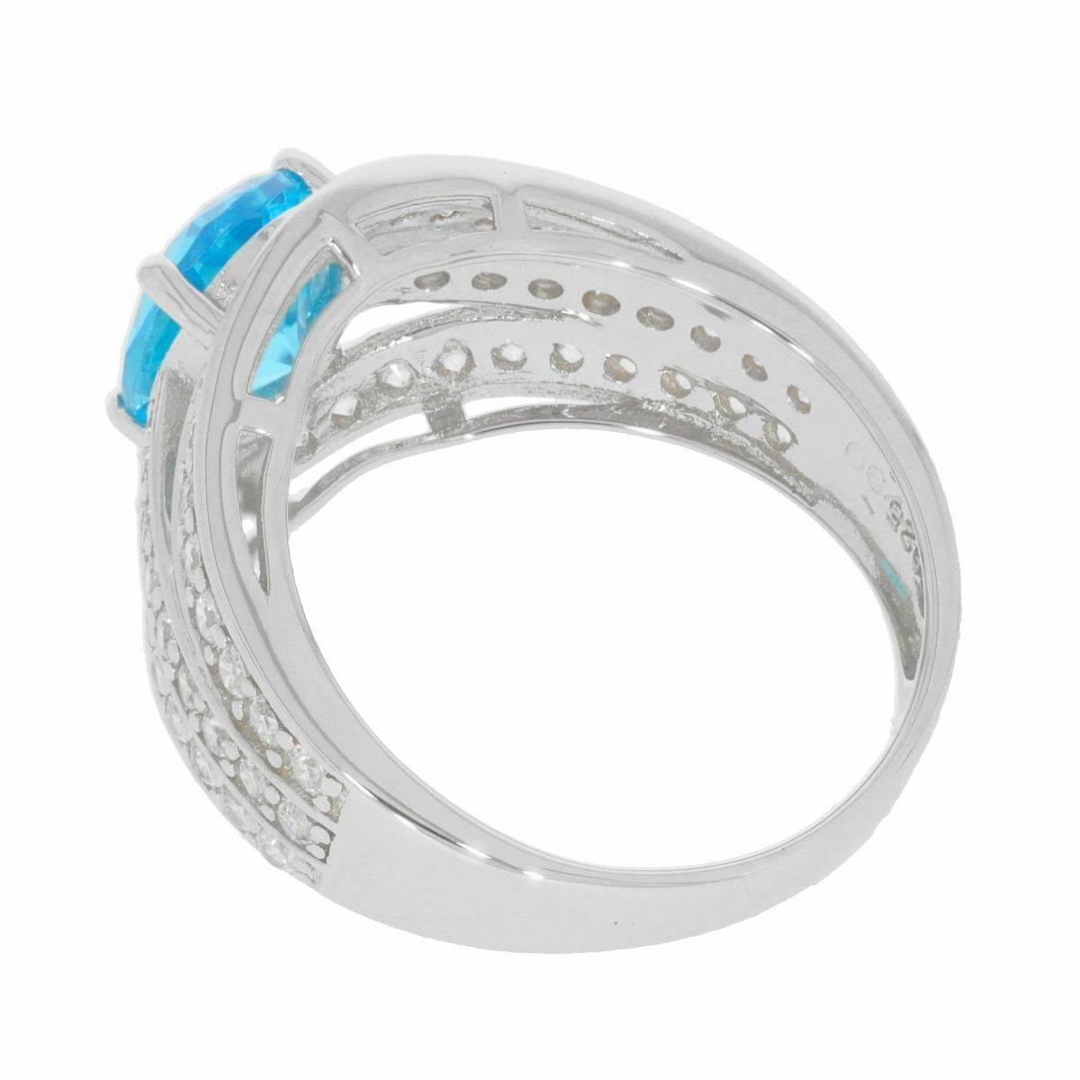 Sterling Silver Semi Mount Ring Setting Oval OV 9x7mm White Topaz - Syzjewelry