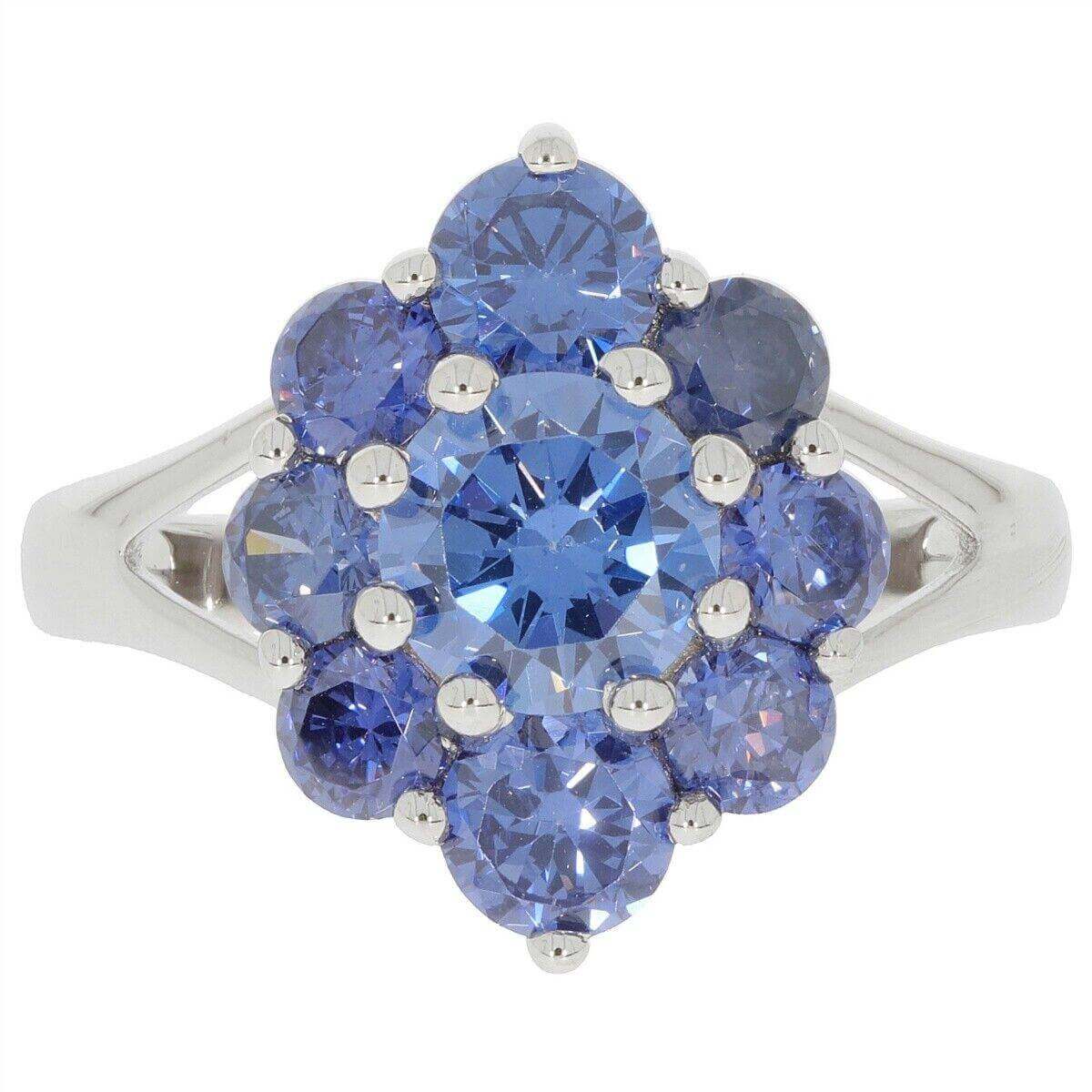 Sterling Silver Semi Mount Ring Setting Round RD 6.5x6.5 4.5 3.5mm Cluster - Syzjewelry