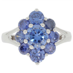 Sterling Silver Semi Mount Ring Setting Round RD 6.5x6.5 4.5 3.5mm Cluster - Syzjewelry