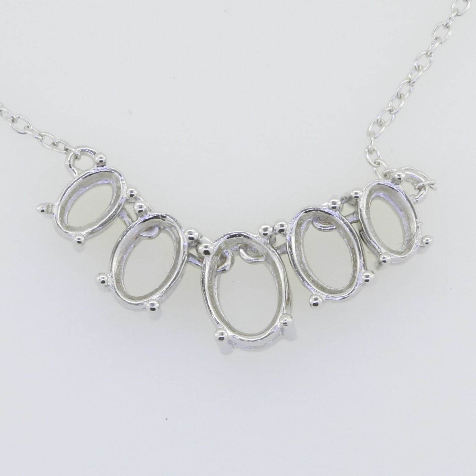 Sterling Silver Semi Mount Pendant Setting Oval OV 8X6mm OV7x5mm OV 6x4mm - Syzjewelry