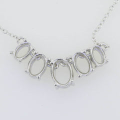 Sterling Silver Semi Mount Pendant Setting Oval OV 8X6mm OV7x5mm OV 6x4mm - Syzjewelry